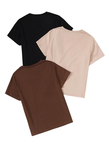 WDIRARA Girl's 3 Piece Letter Graphic Print Short Sleeve T-Shirt Round Neck Casual Tee Top2