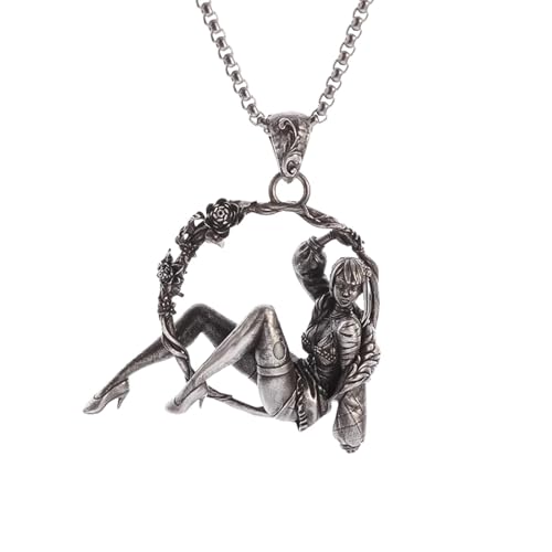 Cadeau de bijoux tendance pour couple avec pendentif fille et talons mécaniques