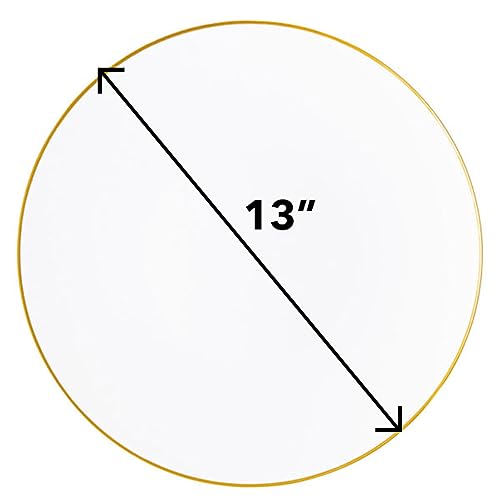 Platos cargadores plásticos blanco/dorado 13" x4 miniatura 7