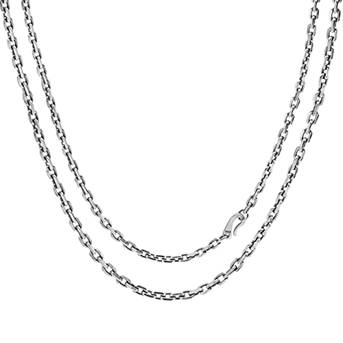 Beydodo Colgantes Plata de Ley 925,Collares Hombre y Mujer Cadena de Cable Colgante Cadena Longitud 60CM, Ancho 4MM