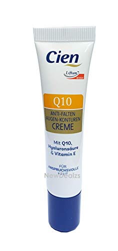 Cien Anti-Wrinkle Eye Contour Cream with Q10 and Hyaluronic Acid and Vitamin E 15ml (0.51 Oz)