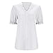 Women's Spring Summer Lace Short Sleeve Pocket Blouse Fashionable Resort Style Button Down Long Sleeve Dress (White, XL)