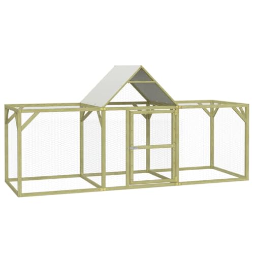 vidaXL Gallinero Casa para Pollos Jaula Animales Exterior Patos Aves de Corral Refugio con Puerta Malla Metálica Madera Maciza de Pino Impregnada
