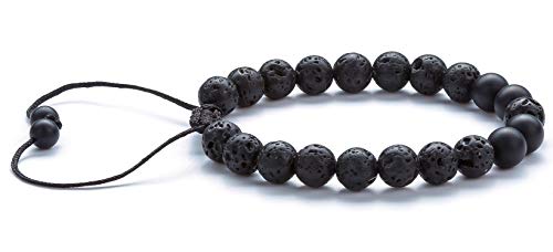 Hamoery Men Women 8mm Lava Rock Aromatherapy Anxiety Essential Oil Diffuser Bracelet Braided Rope Natural Stone Yoga Gifts Beads Bracelet Bangle-210174