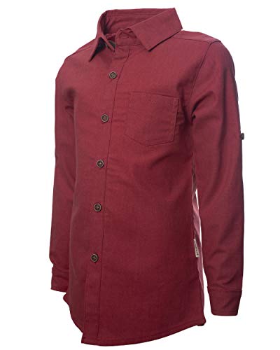 Boys Casual Linen Long Sleeve Button-Down Blouse Shirt Top3