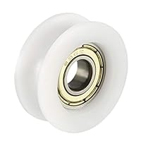 sourcing map 4stk. Metall V Nut Führungslager Riemenscheiben Laufrad 6x22x8mm 1,8mm Tief