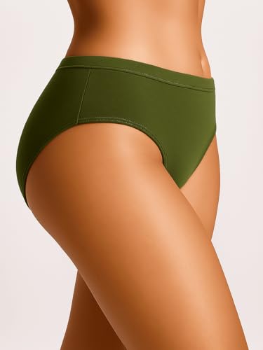Image of Women's Soft Cotton Mid-Rise Bikini Briefs | Pack of 2 | Seamless Feel | Stretchable & Breathable Everyday Underwear | Comfortable Fit