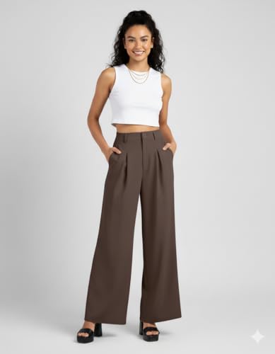Image of Nermosa High-Waist Korean Trousers with Wide Baggy Fit | Trendy GenZ Streetwear Pants