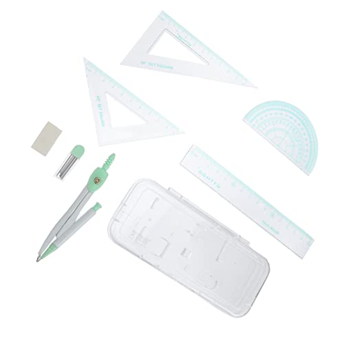 ZUNOXAZ 1 Juego conjunto de brújula regla de geometría kit de dibujo de brújula matemática set de dibujo set dibujo kit de transportador de regla profesional brújulas de dibujo circular