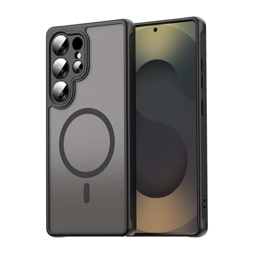 Samsung Galaxy S26 S25 S24 Ultra S26 S25 Plus�p�V���R���}�O�l�b�g���t���X�g�d�b�P�[�X�A���C�����X�[�d�Ή��A�ϏՌ��J�o�[�A�u���b�N�ASamsung Galaxy S24 Plus�p