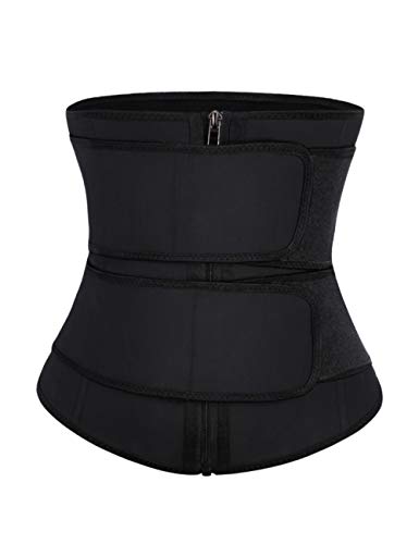 Feelingirl Women Waist Trainer Underbust Corset Trimmer Slimming 2 Belt Body Shaper L