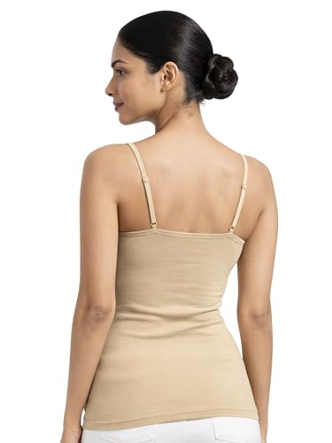 Image of DChica Essentials Padded Camisole Bra for Women, Sleeveless Undershirts Cami Vest with Adjustable Straps, Cotton Camisole Tank Top /Innerwear for Women Solid Pattern