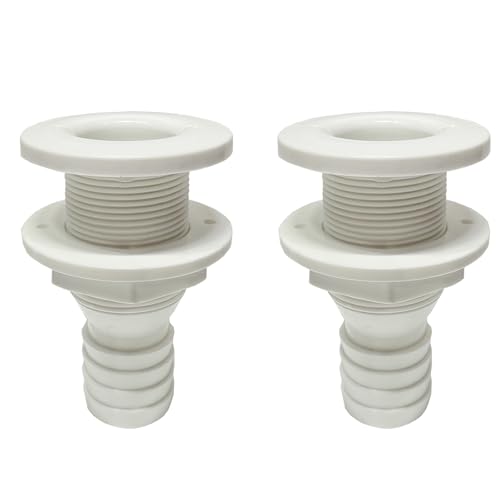 Thru Hull Fitting White 1-1/4 inch