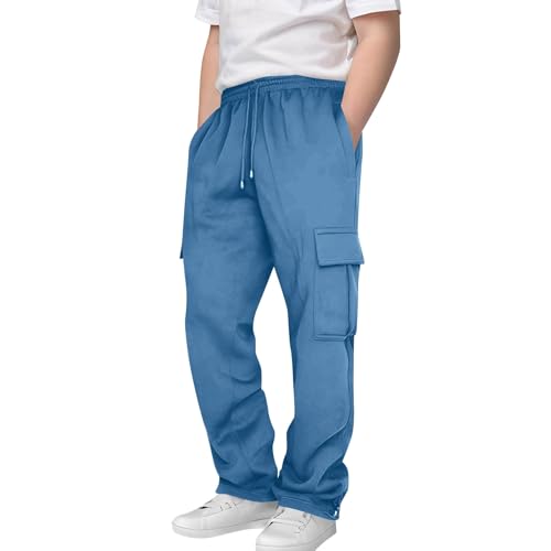 Cargo Sweatpants for Boys Casual Baggy Athletic Joggers Drawstring Elastic Waist Sweat Pants Clothes for Teen Boys
