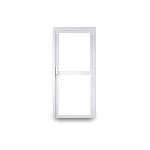 Preisvergleich Produktbild Nebeneingangstür - Klarglas oben und unten mit Mittelbalken - 2-fach-Verglasung - 60mm Profil - außen Knauf - BxH: 1000x1800 - DIN Links