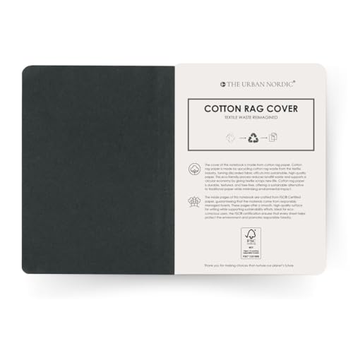 Image of Cotton Rag Paper Cover Personal Diary for Journaling, Gratitude & Daily Writing | A5 Executive Notebook for Women & Men | Softcover Ruled Journal for Office, Travel & Gifting