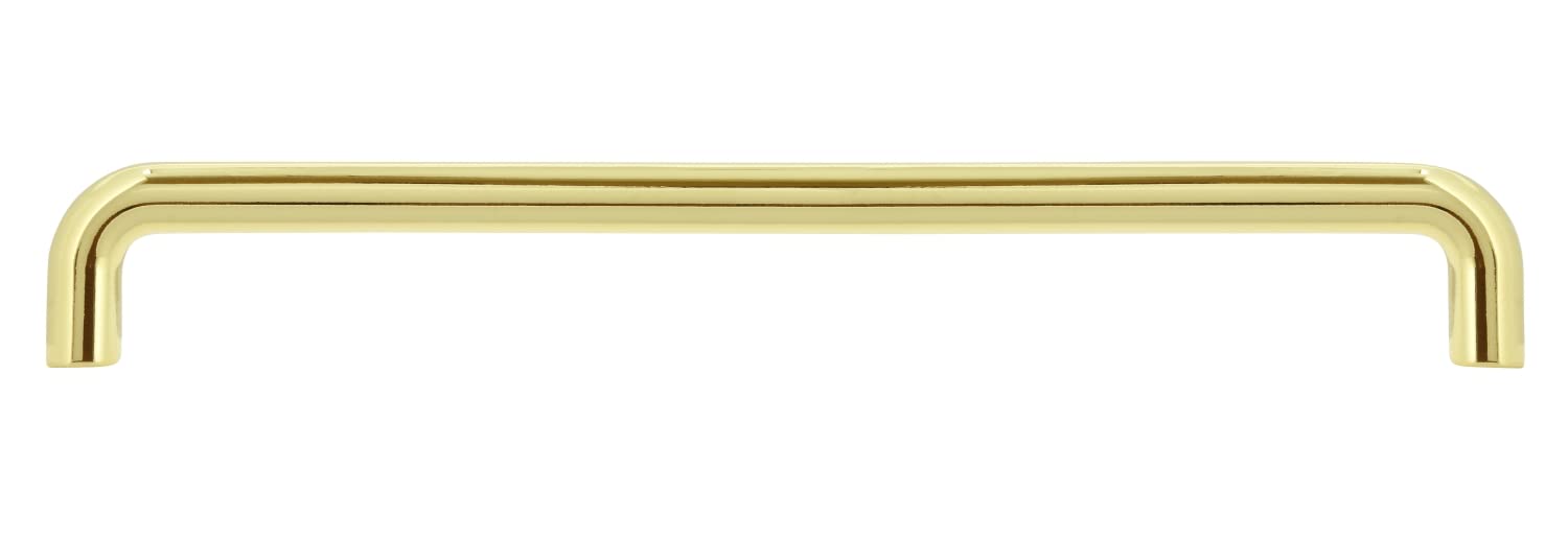 siwitec 10x Möbelgriff 6211 mit 192 mm Lochabstand in Messing glänzend, Griffe inkl. passender M4 Schrauben