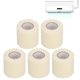 Tomotato 5 Rollen Klimaanlage Rohrband, PVC Klimaanlagen Rohrbinderiemen Klebeband, 6cm Breite Ölbeständiges Rohr Schutz Wickelbänder für Kältemittelleitungen, Wärmepumpe(Grau) (Beige)