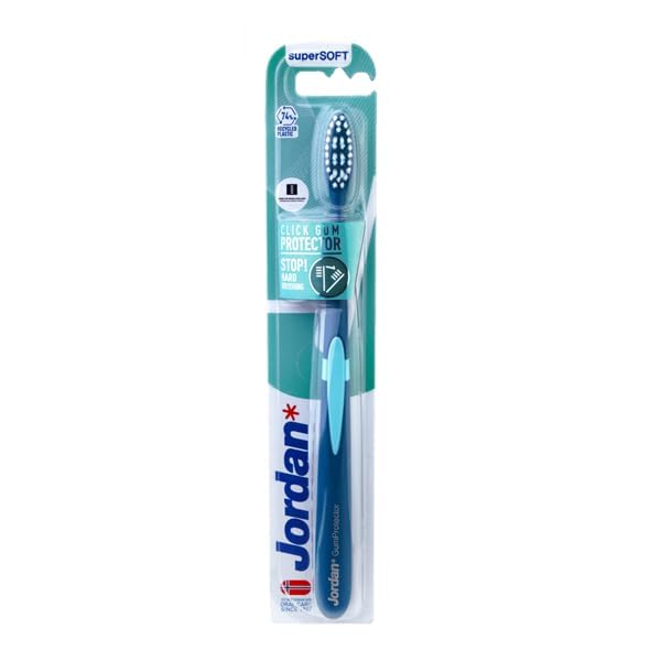 Jordan* Click Gum Protector Manual Toothbrush Supersoft Bristles Bpa Free Imported Toothbrush Gentle To Teeth & Gums For Adults & Youths (Pack Of 2),Multicolour-picture-17