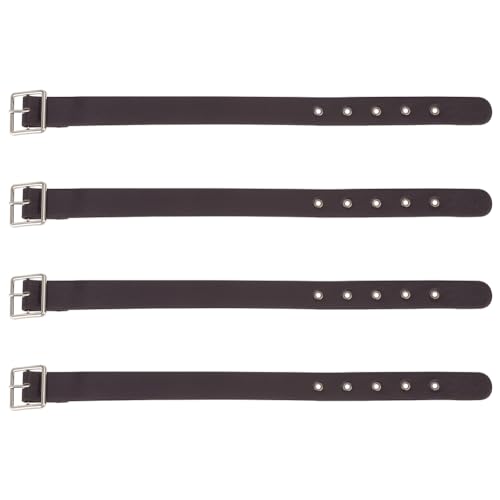 FINGERINSPIRE 4 Pcs Traditional Kilt Extender Straps Imitation Leather Cuff Belt Buckles 16.5x1 Coconut Brown Leather Adjustable Belt with Metal Square Buckle Women's Belt for Coat Dress