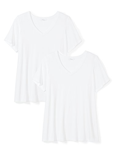 Amazon Brand - Daily Ritual Women's Plus Size Jersey Short-Sleeve V-Neck T-Shirt, White, 6X