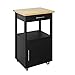 Shintenchi Kitchen Island Cart with Storage,Rolling Kitchen Island Side Table on Wheels with Worktop,Single Door Storage Cabinet and Drawer for Kitchen,Dinning Room, Black