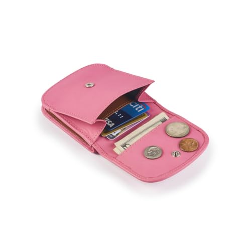 Taxi Wallet® TW14-CHERRY BLOSSOM PINK - Soft Leather - Compact, Front Pocket Folding Wallet - For Cards, Coins, Bills, ID (Men & Women)4