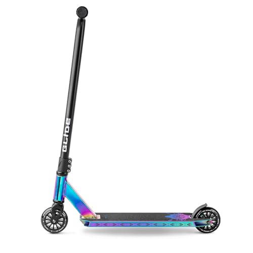 Movino Glide Neochrome Stunt Scooter Profi Roller für Erwachsene & Jugendliche mit ABEC 9 Kugellagern Kickscooter mit 100mm Rad 6061 Aluminium-Deck Gewicht 3,3 kg Tragfähigkeit: 100 kg