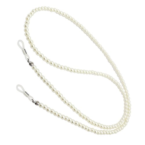 Sharplace 1 Stück Schöne Perlen Brillenkette Brillen Ketten Sonnenbrille Halter Gurt Schnur - Weiß