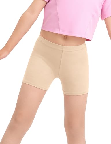 Image of Somaibo 3 Pack Girls Bike Shorts Kids Cartwheel Under Dress Cotton Short | Girl Biker Shorts Dance Tumble Gymnastic Short