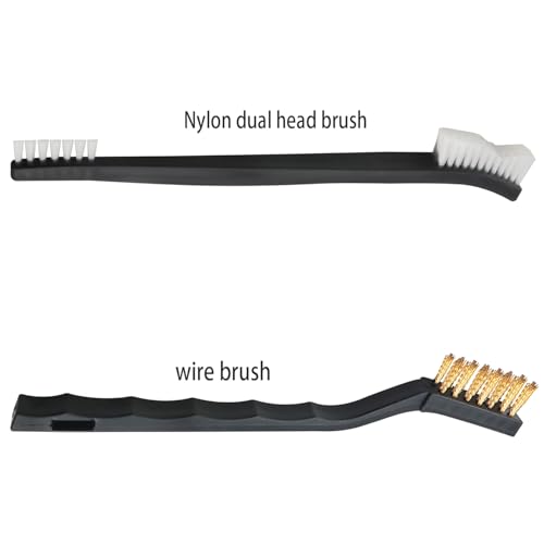 Image of 3PCS Double Head Wire Hook Brush Mini Wire Brush Anti Rust Paint Metal Cleaner Steel Nylon Brass Brush For Sink Oven Cleaning Welding Slag Dirt Nylon Hook Black