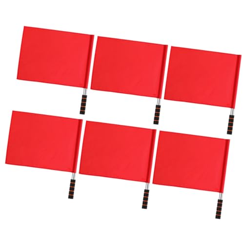 Yardwe 6pcs Racing Signal Flags Handheld Traffic Safety Flags Pole Design for Sports Referees and Event Coordination and Eye-catching
