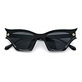 SA106 Womens Rich Gilded Age Opulent Gothic Cat Eye Plastic Fashion Sunglasses All Black