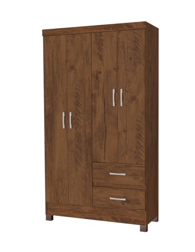 Opiniones y reviews de Roperos economicos - cinco favoritos. 31 Skal Living Ropero Closet Moderno Camelia 4 Puertas Y 2 Cajones Rustico 01.42