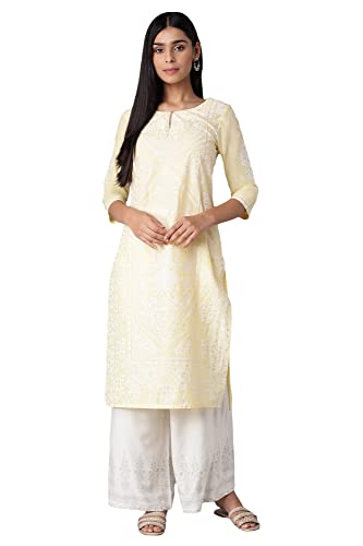 Image of W for Woman Women's Cotton Straight Fit Straight Kurta