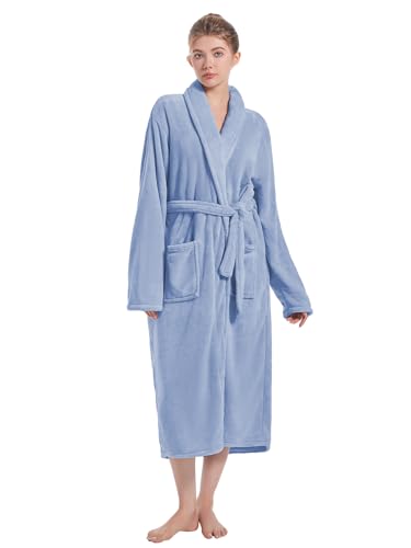 Image of Soft Robe For Women,Warm Plush Bath Robes Female,Spa Towel After Shower Lightweight Long Bathrobe