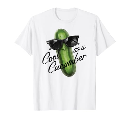 Cool As A Pepino Retro Gafas De Sol Vegetal Planta Divertido Camiseta
