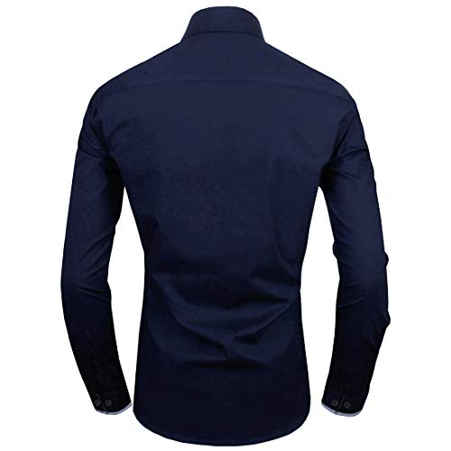 Image of Zombom Men's Solid Cotton Blend Regular Fit Full Sleeve Collared Neck Casual Shirt for Men