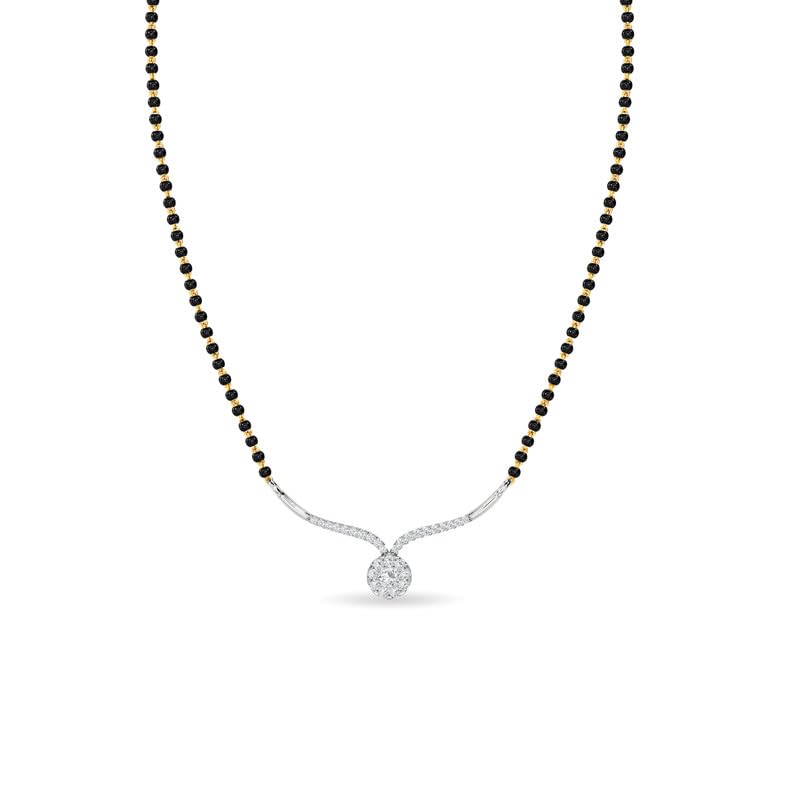 Image of KISNA JEWELS 14KT|18KT BIS Hallmark Pure Gold and Diamond Mangalsutra For Women