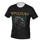 Dayalany Sepulturas Shirt Men'S Short-Sleeved Double-Sided Printed T-Shirt Round Neck Black Small