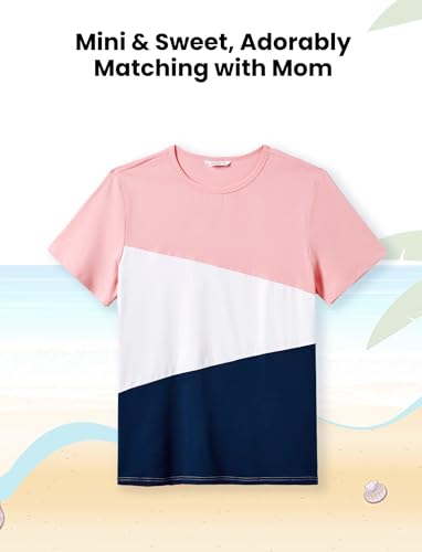 Image of PATPAT Family Matching Outfits Mommy and Me Outfits Floral Dress & Tee Sets | Couples Matching Outfits, Women Girl Flutter Sleeve Dress, Men Boy Cotton Blend T-shirts, Beach Vacation, Family Photoshoot