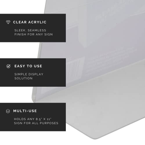 Nudell 8.5" X 11" L-Shaped Slanted Sign Holder - Self-Standing Ad Frame, Clear (35485) #TOP2