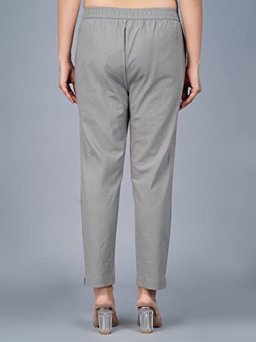 Image of Regular Fit Fully Elastic Waist Ankle Length Premium Cotton Casual Trouser Pant (Combo Pack of 2)