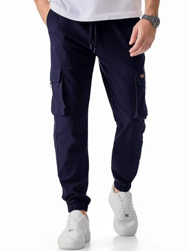 Meilicloth Cargohose Herren Lang Baumwolle Cargo Hosen Männer Strech Stoffhose Herren Sweatpants Sporthose B Dunkelblau 34 Meilicloth Cargohose Herren Lang Baumwolle Cargo Hosen Männer Strech Stoffhose Herren Sweatpants Sporthose B Dunkelblau 34