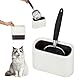 Mfsdai Katzenstreuschaufel mit Behälter Aluminiumlegierung Katzenklo Schaufel Tiefer Schaufel mit Ergonomischer und Bequemer Griff Poop Sieben（Weiß）