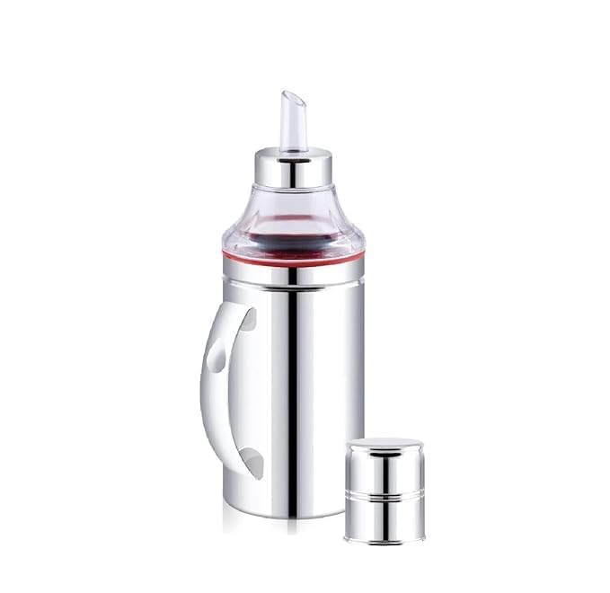 Stainless steel oil dispenser with measurement India 2026 drip free nozzle healthy cooking 500ml Rs 499