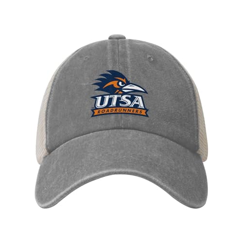 UTSA -Roadrunners Classic Washed Cotton Trucker Cap with Curved Brim and Mesh Back Panel