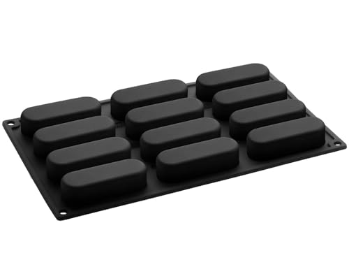 Pavoni PX3215 Pavoflex Silicone Baking Mold Freezing Mould with 12 Pastel40Time Cavities, Each 3.15 Inch x 1.06 Inch x 0.83 Inch High