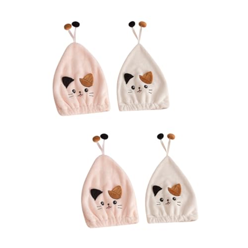 Luxshiny Touca De Cabelo Seco Para Gato 4 Unidades Chapéu De Secagem De Cabelo Envoltório De Cabelo