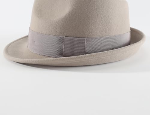 Home Prefer Men's Wool Felt Winter Hat Short Brim Fedora Hat